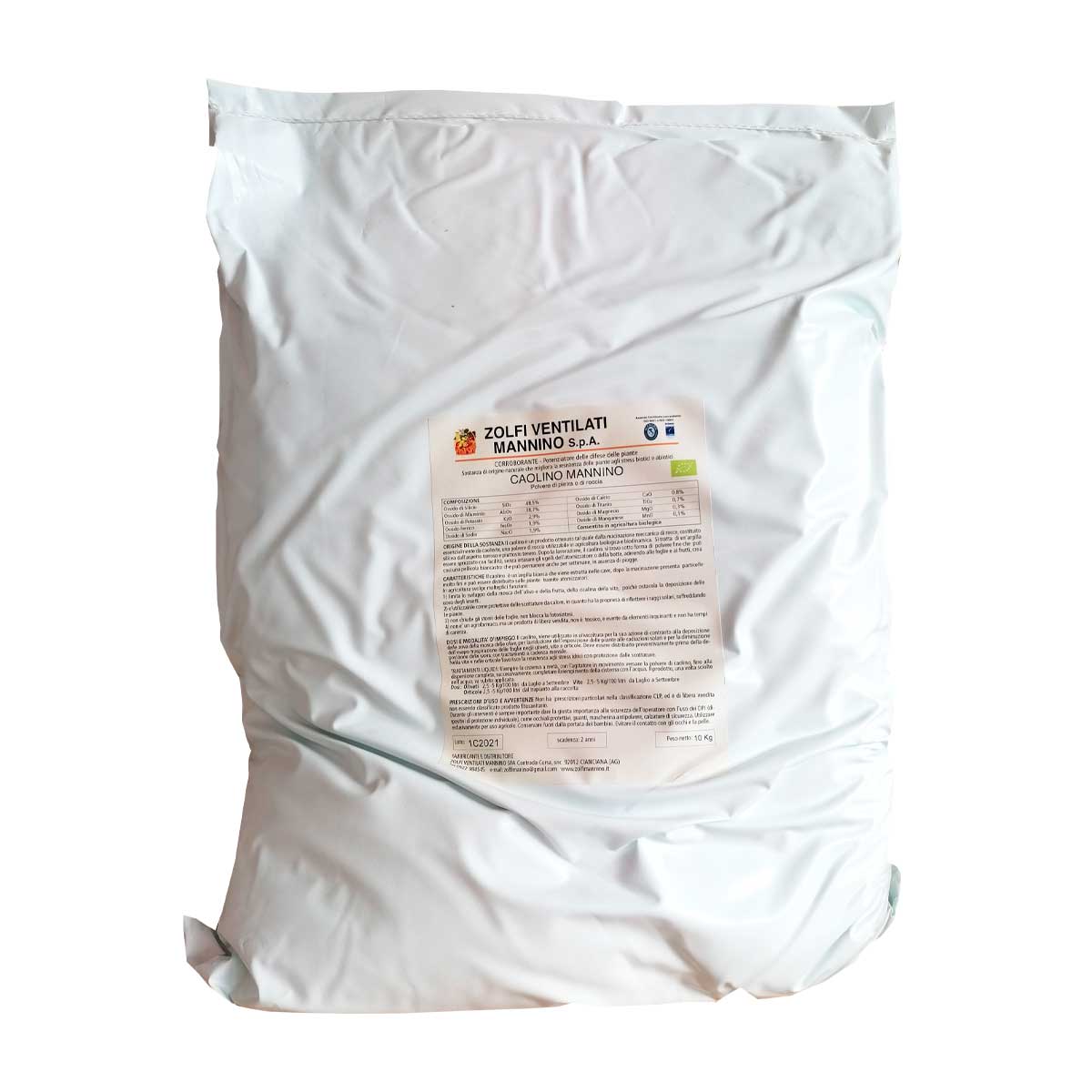 CAOLINO MICRONIZZATO MANNINO - Kg 1, Kg 6, Kg 10 - BIO