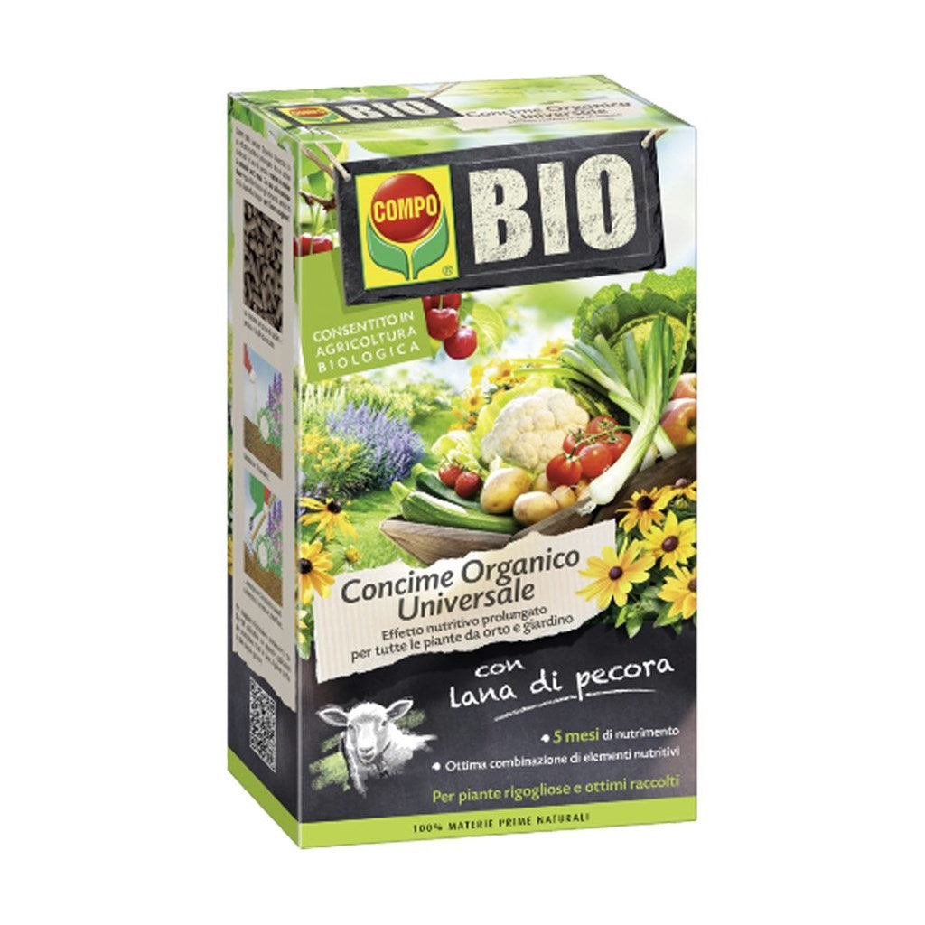 CONCIME ORGANICO UNIVERSALE CON LANA DI PECORA COMPO - Kg 2 - BIO