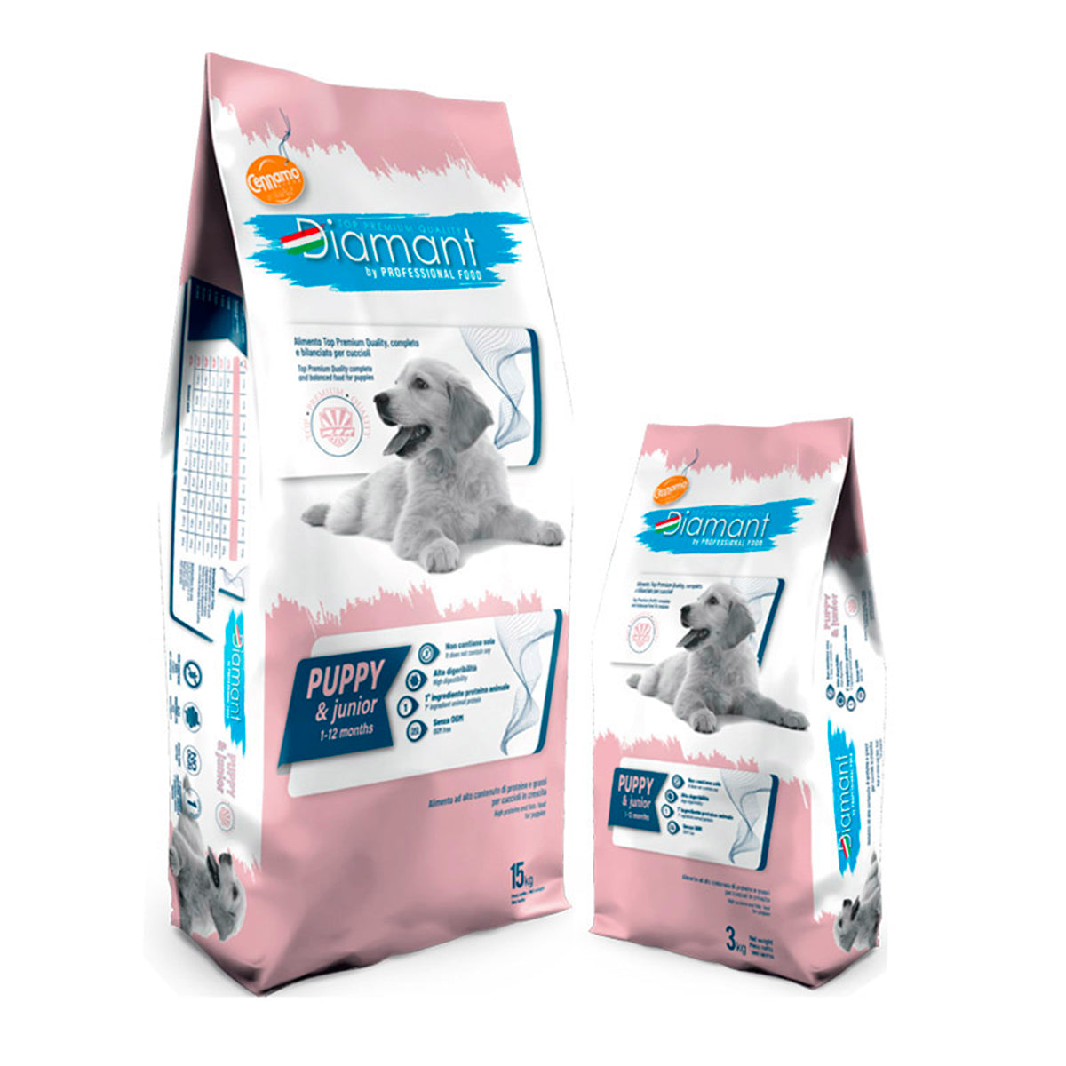 DIAMANT PUPPY & JUNIOR gusto POLLO E TACCHINO - Kg 3 e Kg 15