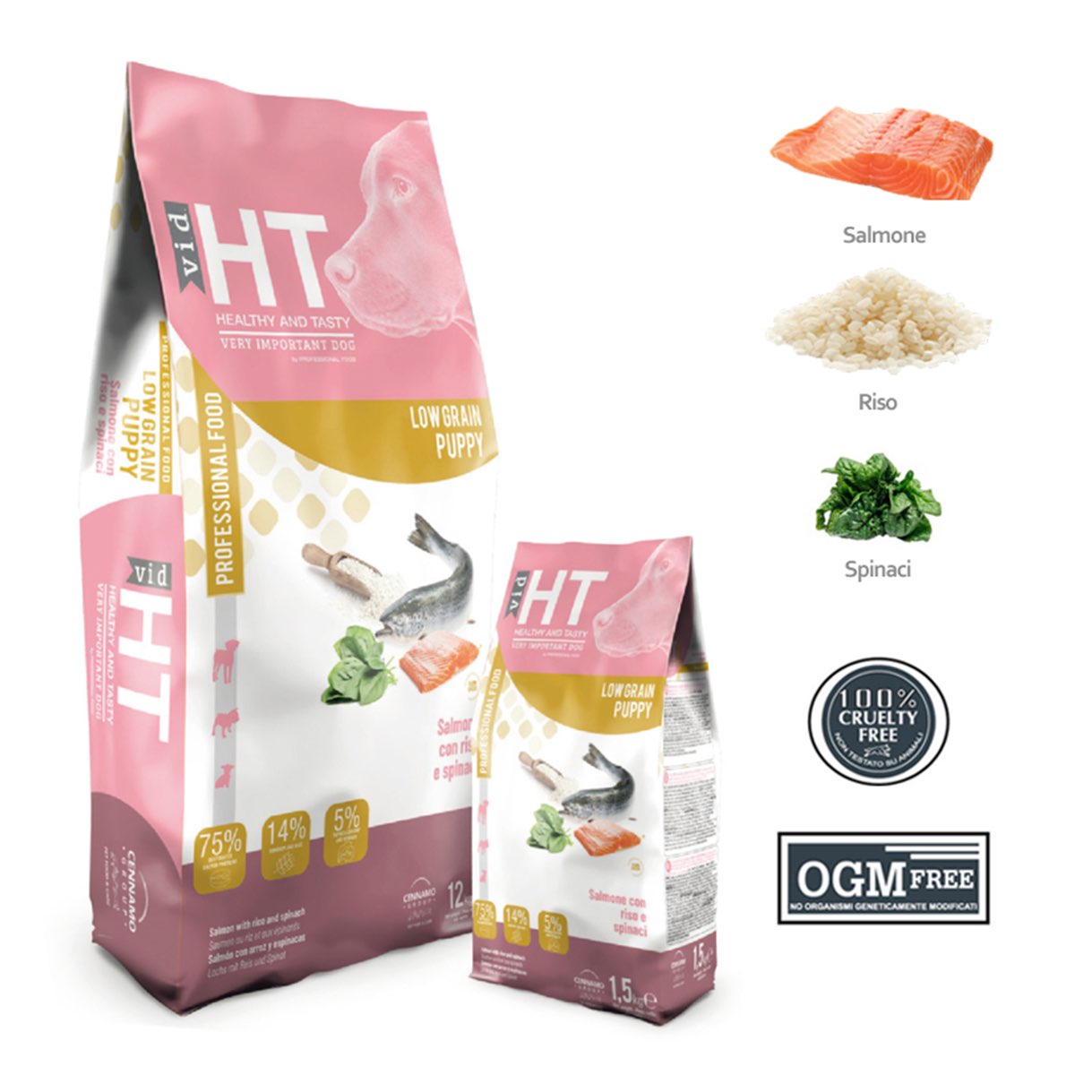 HT LOW GRAIN PUPPY gusto SALMONE RISO - varie confezioni