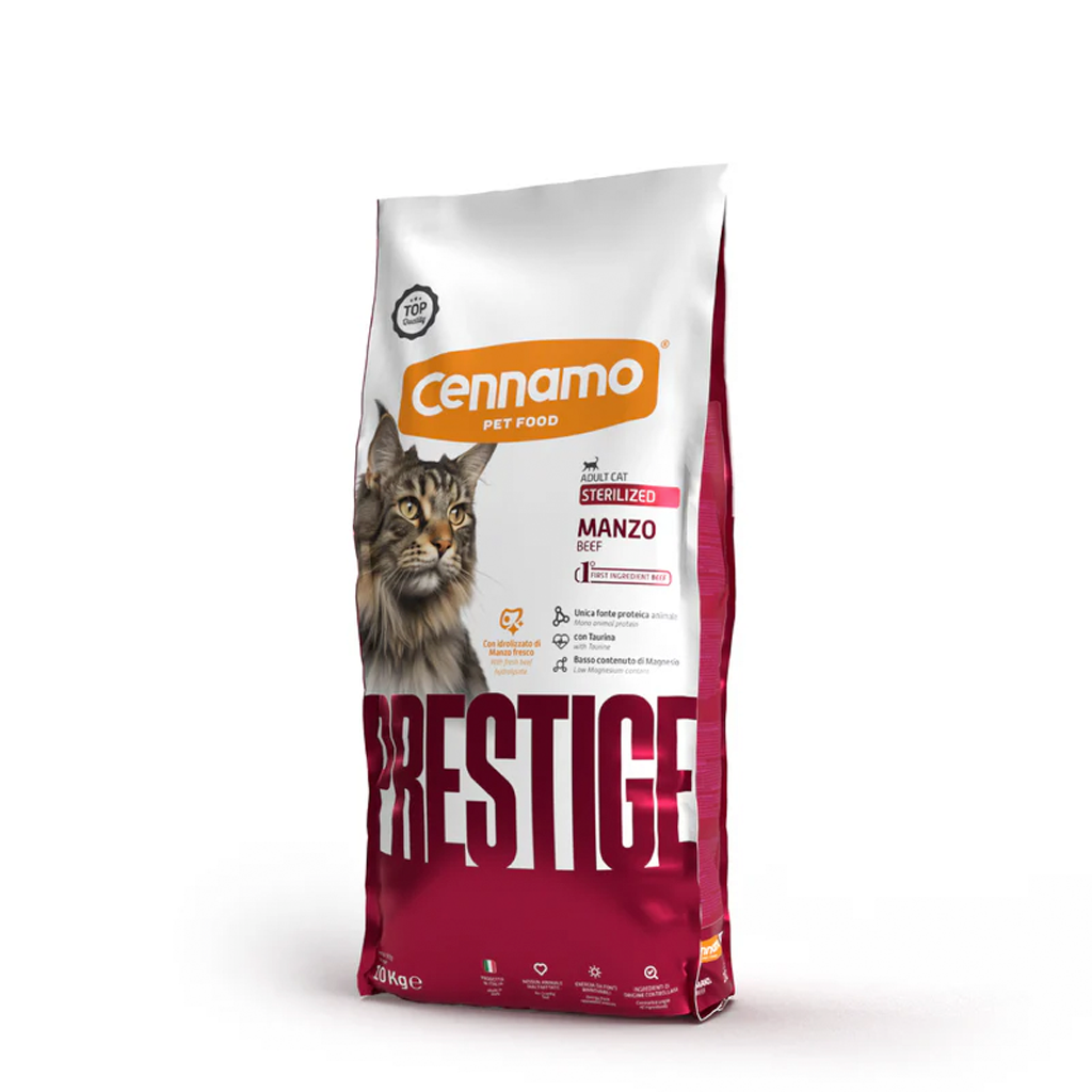 PRESTIGE CAT STERILIZED gusto MANZO - Kg 1,5 e Kg 10