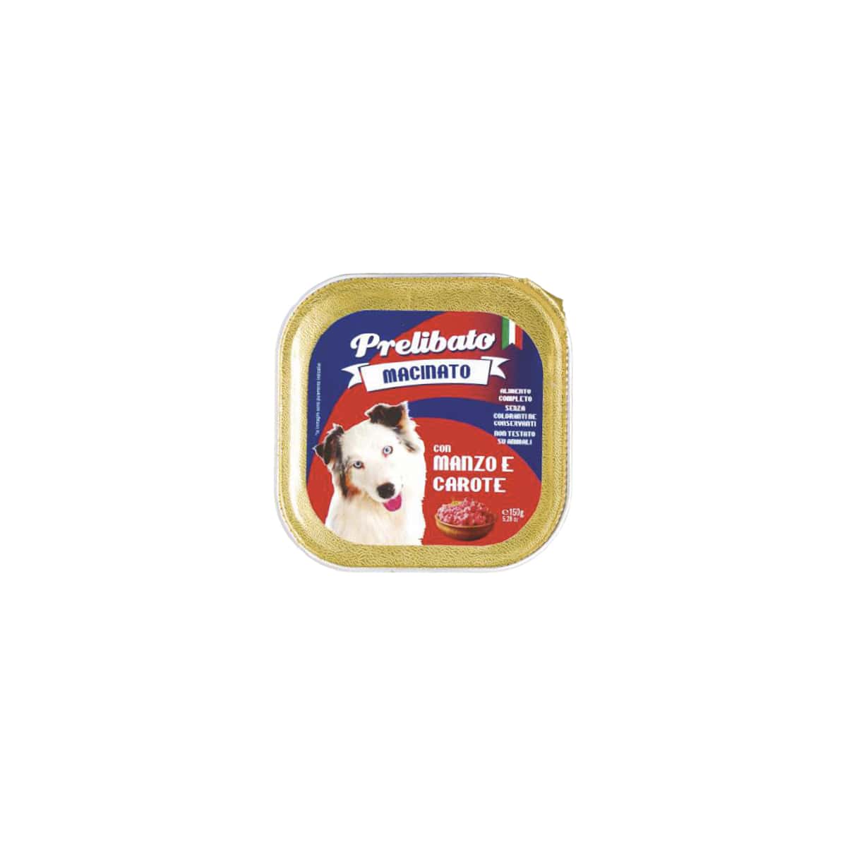 PRELIBATO CANE gusto MANZO E CAROTE - gr 150 vaschette x n. 22 pz