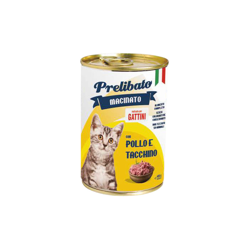 PRELIBATO GATTO gusto POLLO E TACCHINO - per GATTINI - gr 400 x n. 24 pz