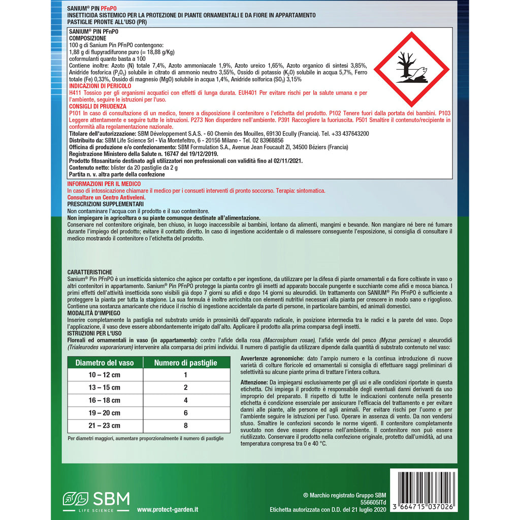 SANIUM PIN PROTECT GARDEN - gr 2 x 20 - PFnPO