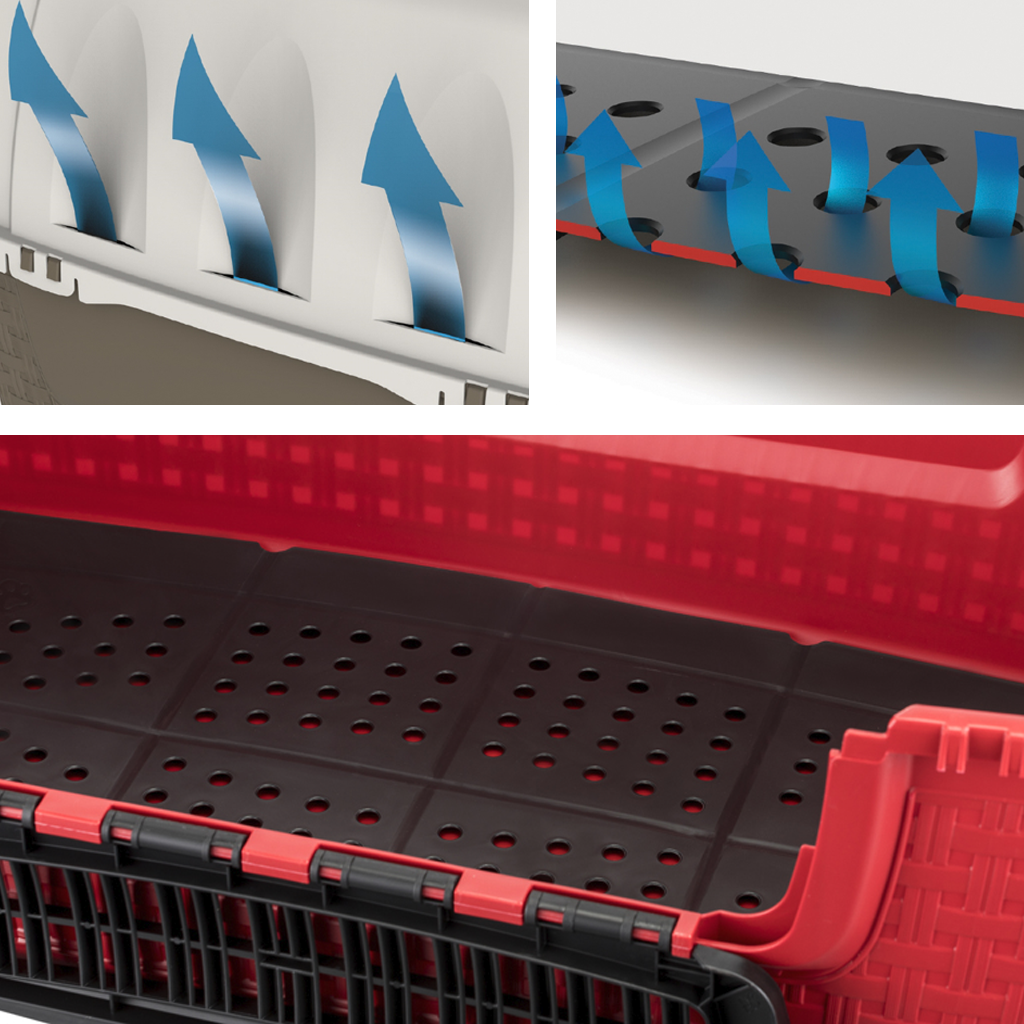 TRASPORTINO AUTO EASY TOUR cm 88x52x60 - col. bordeaux