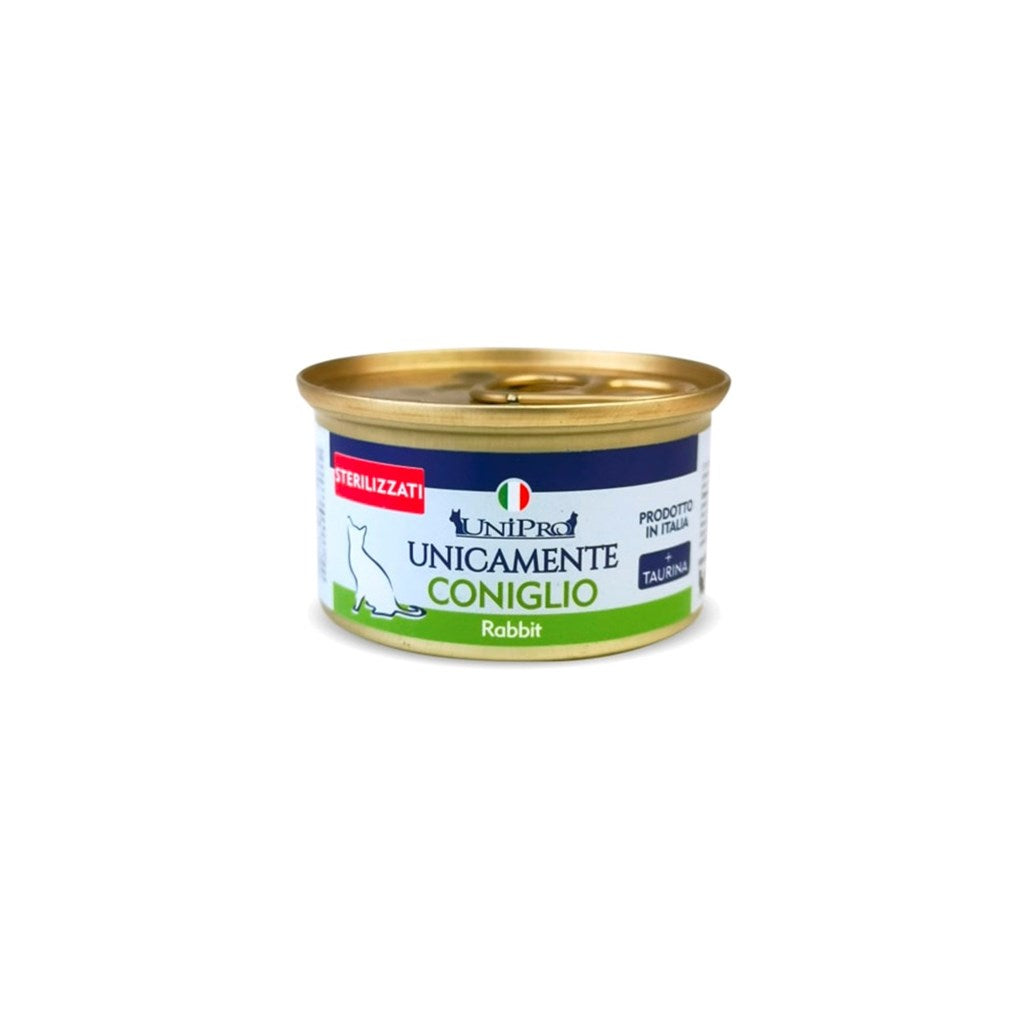 UNICAMENTE GATTO gusto CONIGLIO - gatti STERILIZZATI e/o SOVRAPPESO - gr 85 x n. 24 pz
