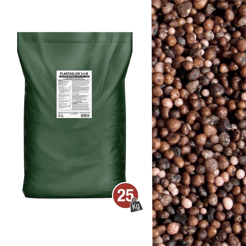 PLANTASLOW 3-4m (16,5-7-14+2Mg+Fe) - 3/4 MESI - con Sequestrene 138 e LIFE - Kg 25