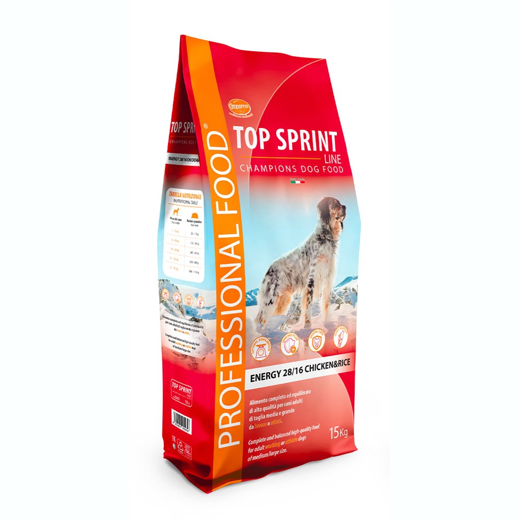 TOP SPRINT 28-16 ENERGY gusto POLLO E RISO - Kg 15