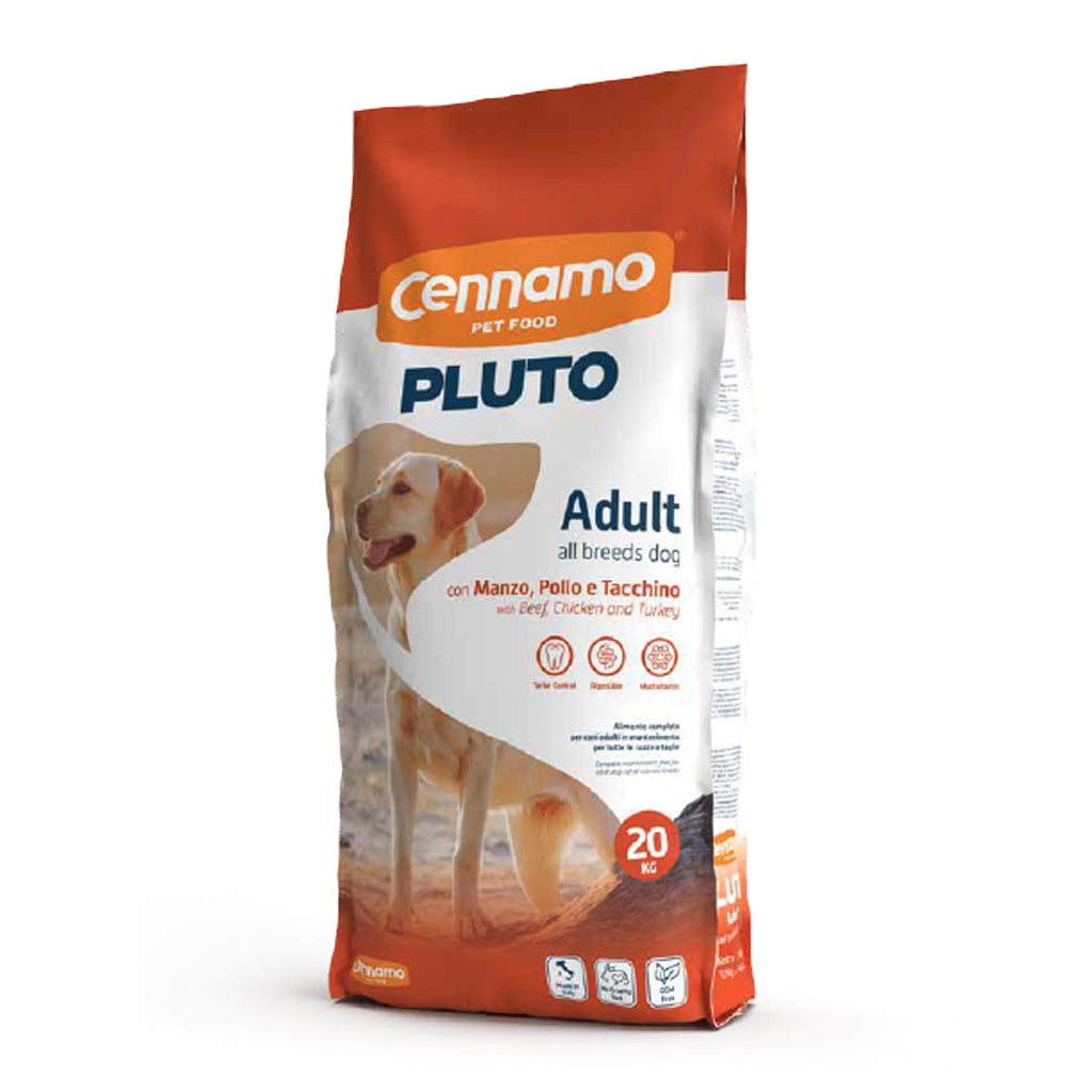 PLUTO ADULT gusto MANZO, POLLO E TACCHINO - Kg 20
