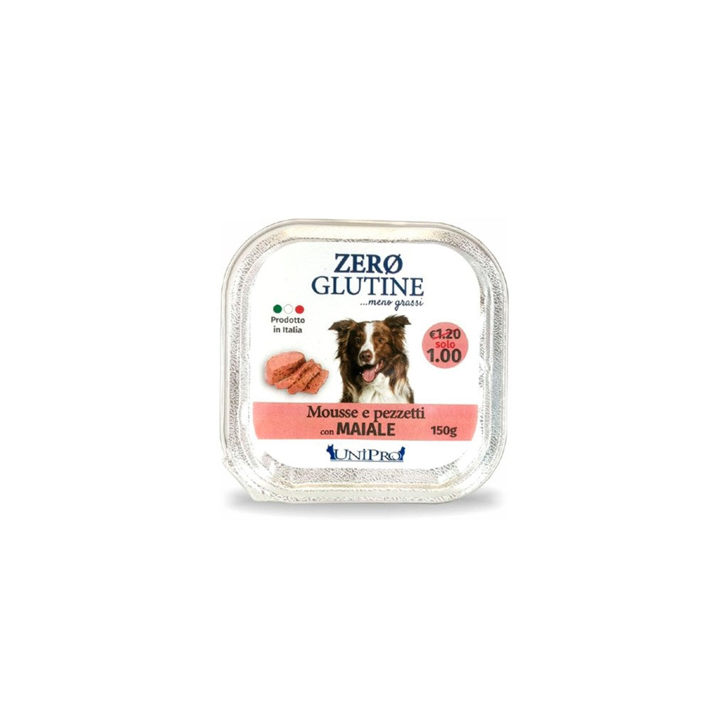ZERO GLUTINE CANE gusto MAIALE - GLUTEN FREE - gr 150 x n. 22 pz