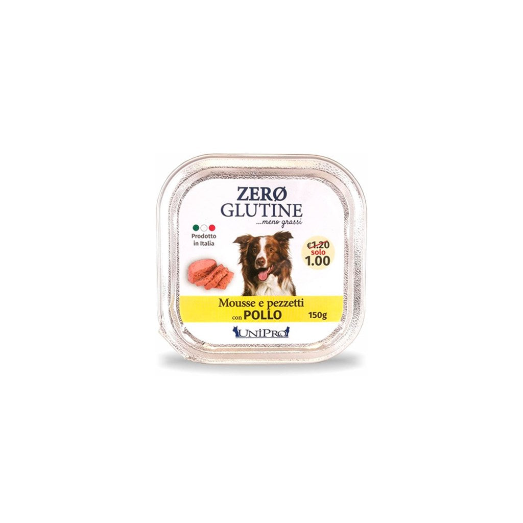ZERO GLUTINE CANE gusto POLLO - GLUTEN FREE - gr 150 x n. 22 pz