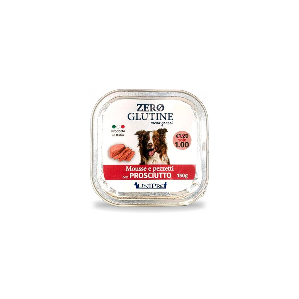 ZERO GLUTINE CANE gusto PROSCIUTTO - GLUTEN FREE - gr 150 x n. 22 pz