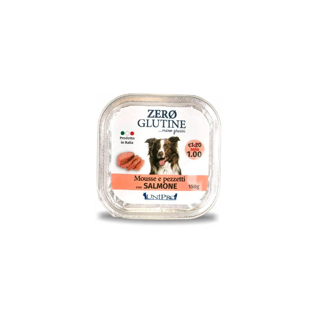ZERO GLUTINE CANE gusto SALMONE - GLUTEN FREE - gr 150 x n. 22 pz
