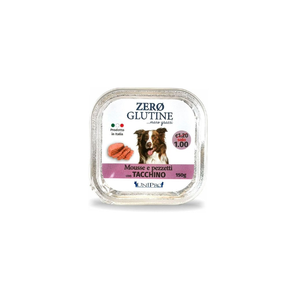 ZERO GLUTINE CANE gusto TACCHINO - GLUTEN FREE - gr 150 x n. 22 pz