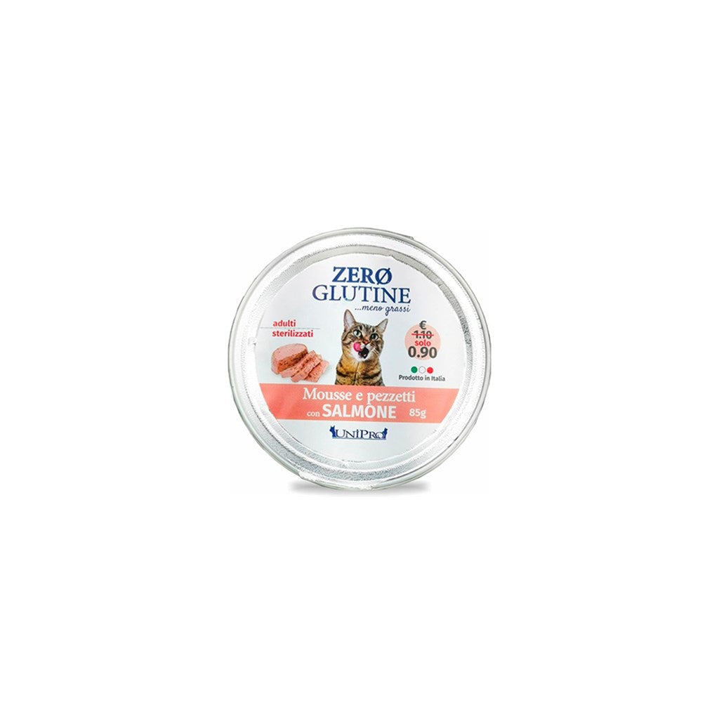 ZERO GLUTINE GATTO gusto SALMONE - GLUTEN FREE - gr 85 x n. 24 pz
