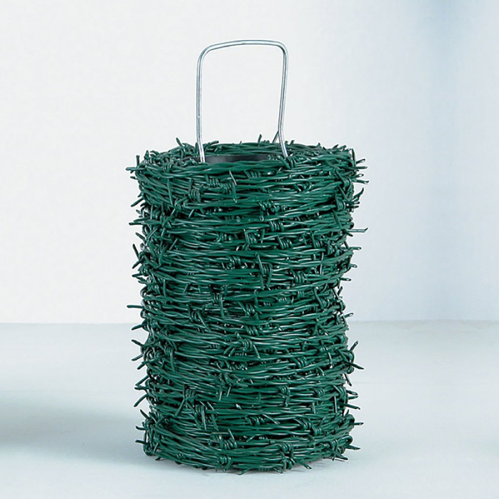 FILO SPINATO PLASTIFICATO - 2 FILI - 4 PUNTE - Ø mm 1,5-2,2 - rotolo mt 100