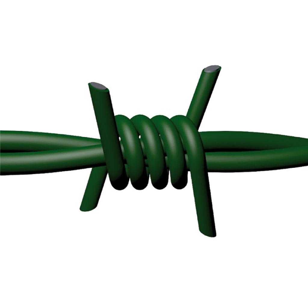 FILO SPINATO PLASTIFICATO - 2 FILI - 4 PUNTE - Ø mm 1,5-2,2 - rotolo mt 100