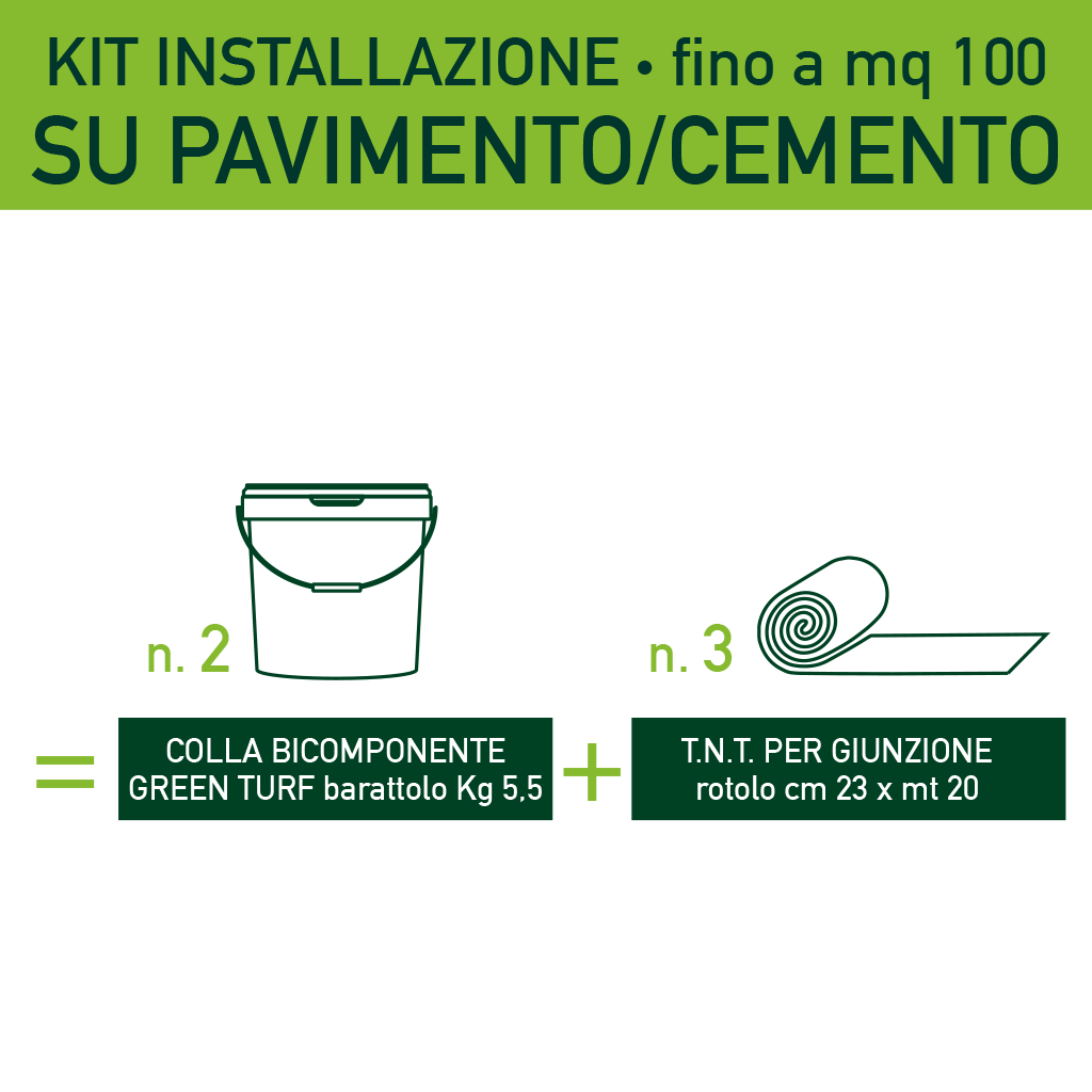 KIT INSTALLAZIONE PRATO SINTETICO SU PAVIMENTO/CEMENTO