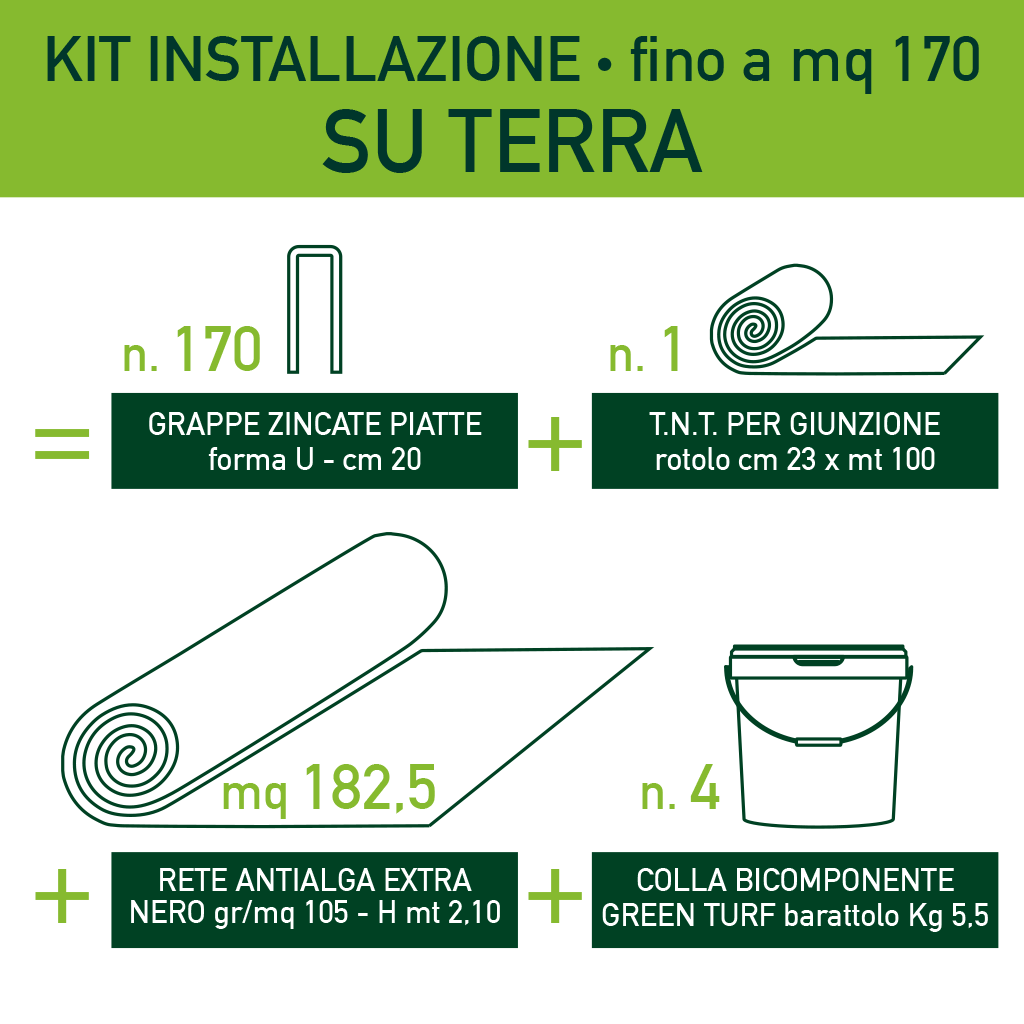 KIT INSTALLAZIONE PRATO SINTETICO SU TERRA