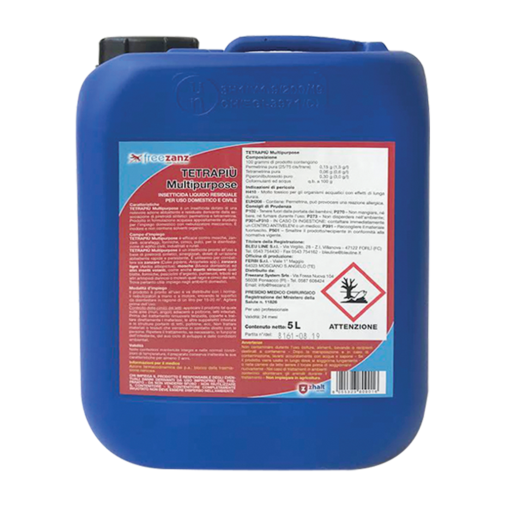 TETRAPIU' MULTIPURPOSE INSETTICIDA (per ZHALT PORTABLE) FREEZANZ - lt 5