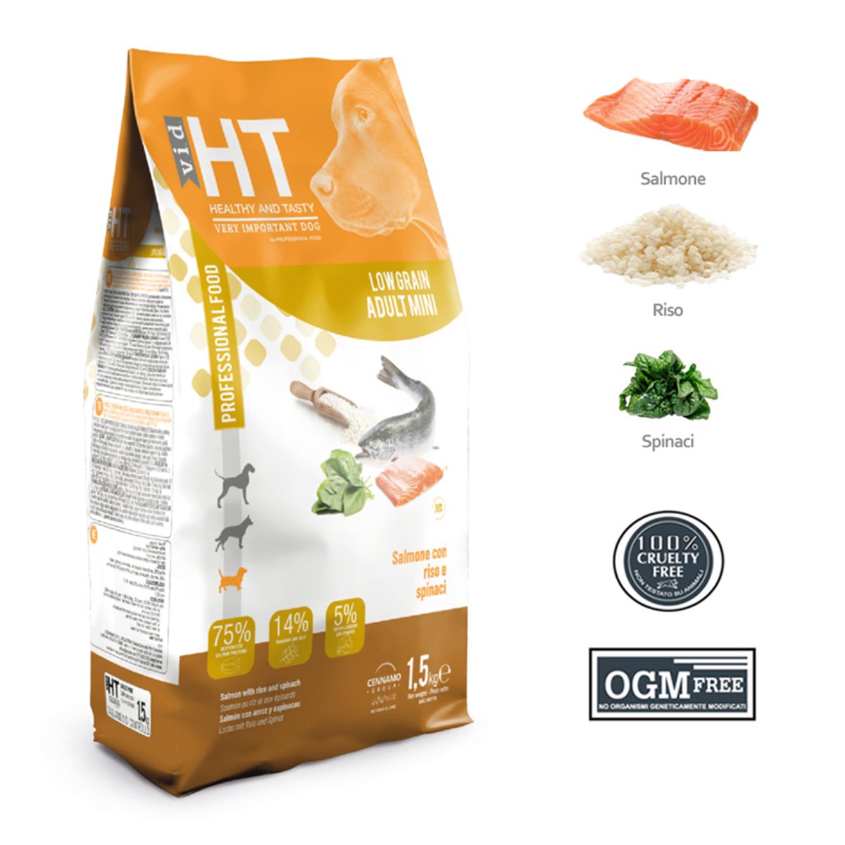 HT LOW GRAIN MINI gusto SALMONE RISO - Kg 1,5