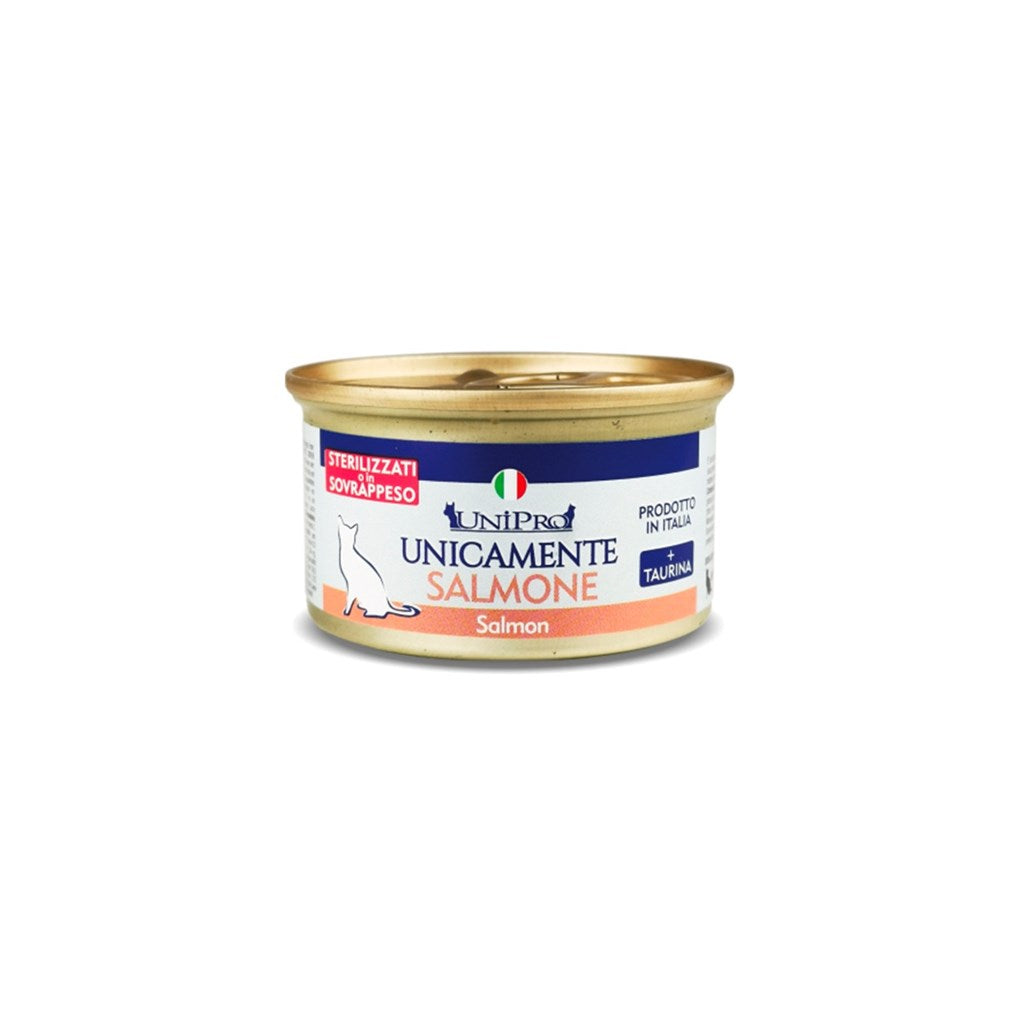 UNICAMENTE GATTO gusto SALMONE - gatti STERILIZZATI e/o SOVRAPPESO - gr 85 x n. 24 pz