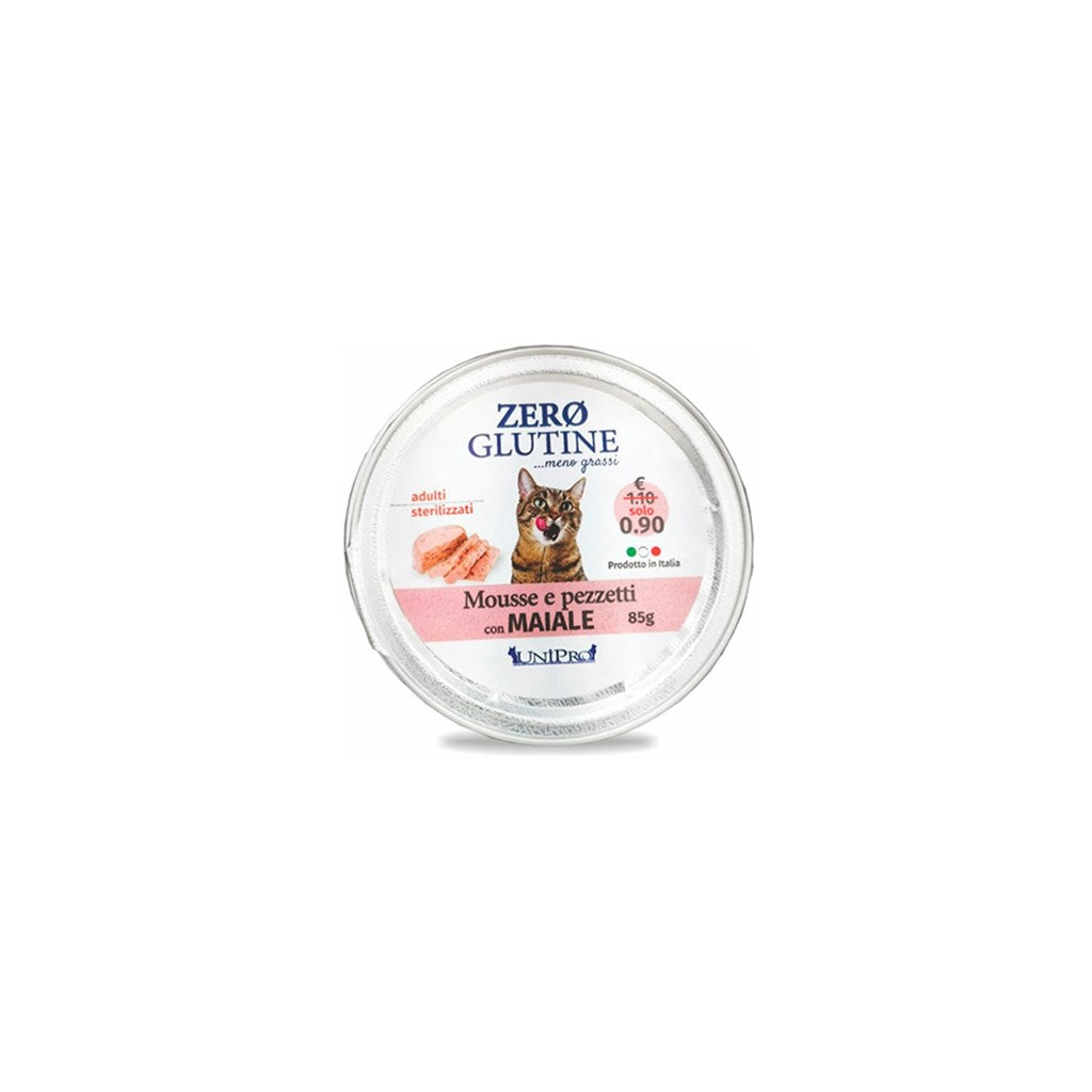 ZERO GLUTINE GATTO gusto MAIALE - GLUTEN FREE - gr 85 x n. 24 pz